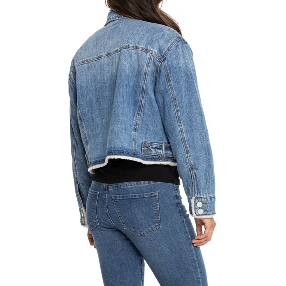 NEW BlankNYC Crash Course fur lining Jacket cotton denim 1225 3s2 - Picture 6 of 9